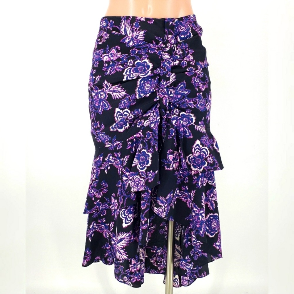 NWOT Veronica Beard Dane Purple Floral Midi Skirt